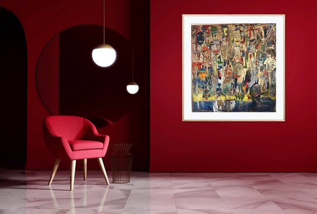 African Wonder – Lebendige afrikanische Impression in Öl auf Leinwand